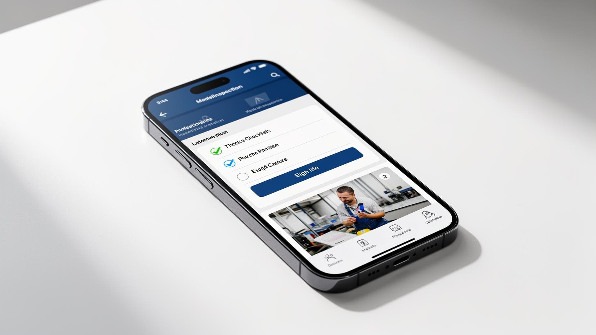 SiteVision Lite app interface showing inspection checklist